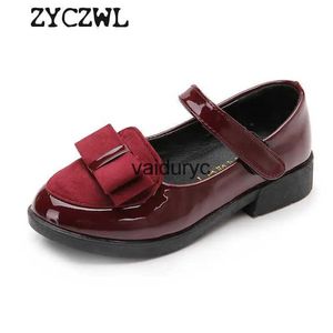 Platte schoenen Meisjes Leren Schoenen Voor ldren Trouwjurk Prinses School Kids Zomer Boog-knoop Zwarte Student Sandalen Koreaanse FashionH24229