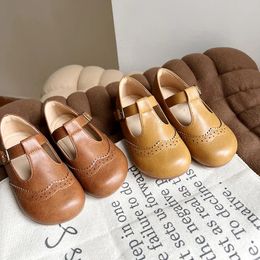 Zapatos planos zapatos de cuero para niñas zapatos princesa de princesa mary jane zapatos para niños bebé bebé ballet ballet zapatos de cuero dulce 231219