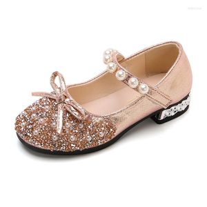 Flat Shoes Girls 'Princess Children Fashion Bead Paillins Girls kostuum dansfeest bruiloft kinderen