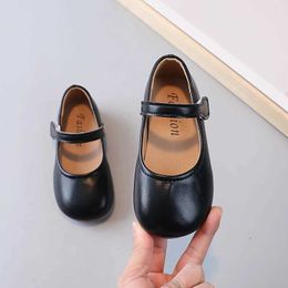 Flat Shoes Girls School retro lederen schoenen herfst lente nieuwe Korean Fashion Childrens super zacht comfortabel H240504