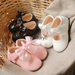 Chaussures plates enfants chaussures bébé fille princesse en cuir robe à nœud papillon antidérapant portable fond souple filles FashionH24229