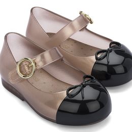 Platte schoenen mini mlsa zomer kinderen balletschoenen baby melflex sandalen wrap head boog jelly schoen 230814