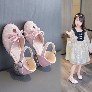 Chaussures plates 'Sandales Version coréenne du modèle été enfants et arcs princesse mode tendance petite fille chaussures en cristal P230314
