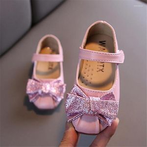 Chaussures plates printemps automne filles en cuir Mary Janes mode étoile brillante arc princesse enfant peu profond tout-petits 21-36