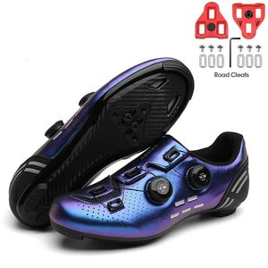 Chaussures plates avec Clits Man Speed Route Cycling Sneakers Femme Route Dirt Veille Béloge Bikas Calas Racing Bicycle SPD CLEAT 240416