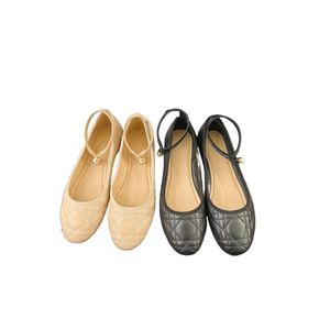 Diamant-Mary-Jane-Schuhe mit flachen Sohlen, rundes Temperament und Rock-Einzelschuh-Ballettschuhe mit sanftem Wind und Perlen