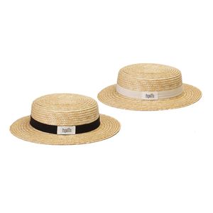 chapeau de paille à bords plats chapeaux tricotés pour enfants hommes et femmes bébé tir de rue avec chapeau de soleil 240319