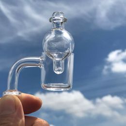 Quartz Banger à dessus plat 25mm XL avec capuchon de grande carte Phat Bottom Clou de poêle thermique 10mm 14mm 18mm pour tuyaux de bongs d'eau en verre