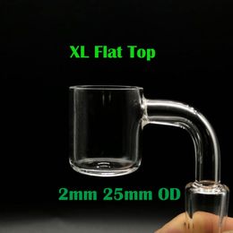 Clous de Banger de Quartz à dessus plat avec 25mm OD femelle mâle 10mm 14mm 18mm clous de seau de Bangers de Quartz pour les bongs d'eau en verre Dab Rigs