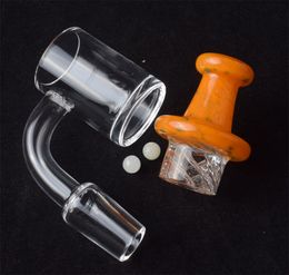 Platte bovenkant roken Quartz Banger Nail met Glass Spinning Carb Cap 10mm 14mm 18mm Mannelijk Wijfje voor DAB Rigs Watergrenzen