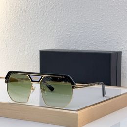 Platte bovenste zonnebrillen zwart goud groene gradiënt mannen designer zonnebril dames zomer tinten sunnies lunettes de soleil uv400 brillen