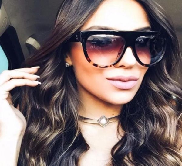 Lunettes de soleil plates Femmes Big Brand Sun Glasses Mirror Retro Tortoise Shadow Boutique Eyewear Kim Kardashian Sunglasses Lunetes2841412