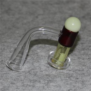 Flat Top Terp Slurper Fumer Quartz Banger Avec Des Billes Solides Clous À Vide À 90 Degrés Pour Conduites D'eau En Verre Dab Rig