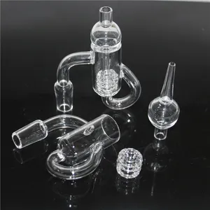 Flat Top Terp Slurper Smoking Quartz Banger with Glass Marble Screw And Ruby Pearls Set 10mm 14mm 90 Nails For Bongs