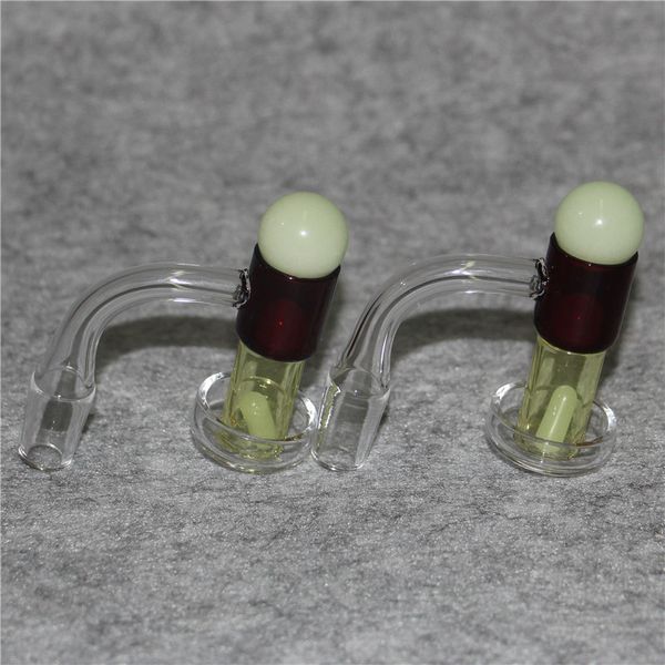 Flat Top Terp Slurper Fumar Banger de cuarzo con perlas de rubí de mármol de vidrio Set 10 mm 14 mm 18 mm 45 90 clavos para bongs