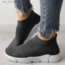Mujeres planas de tejido de tejido Slip en mocasines Damas zapatillas de verano zapatillas para caminar entrenadores de moda Chaussures femme 2019 T2 882E
