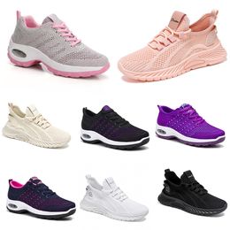 Femmes plates Running Men Nouvelles chaussures de randonnée Soft Sole Fashion Purple Blanc noir Blanc confortable Couleur sportive Blocage Q53-1 Tendance 28