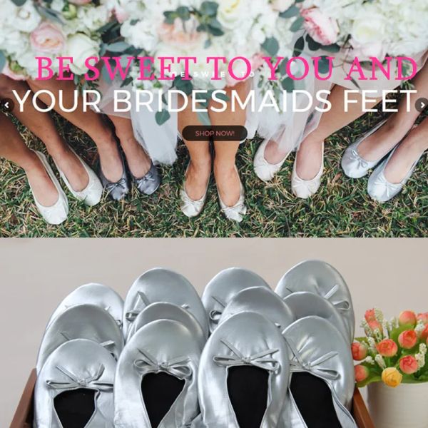 Flats Aohaolee Brides debe tener una boda cómoda ballet plegable zapatos planos flip flop span regalos para las damas de honor para ser suministros de fiesta