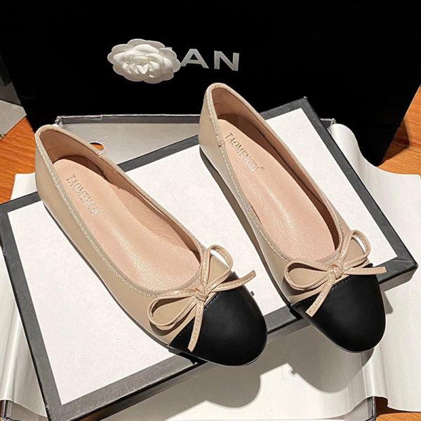 Flats Elegante Toe Bowtie Flats Flanhades Mujeres de color mixto Oficina Damas Slip On Mocasins Femme acogedor Ballerina plateada