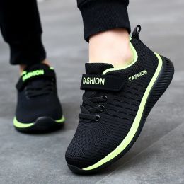 Flats Fashion Kids Sneakers Sport Shoes Boys Hookloop Running Breathable Mesh Children Casual Shoes Walking Tamaño 2839