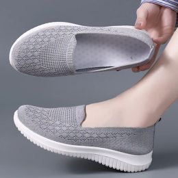 Flats Feerldi Net Sneaker Femme Concise Céde Des mots de coin Mesh Ballet Summer Summer Lighweight Mom Running Sport Chaussures