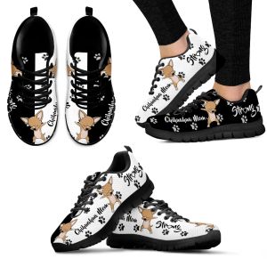 Flats Instantarts Chihuahua Design Brand Laceup Chaussures de laceup noir et blanc PAW PRINT PRINT PET DOG Gift Zapatos Planos de Mujer