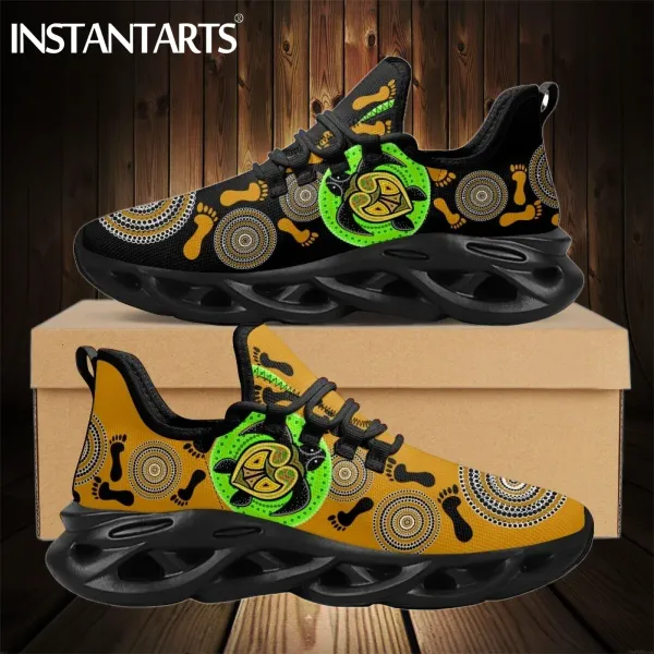 Flats Instantarts Classic Mesh Shoes Australia Turtle Aboriginal Indigenous Art Design Femme's Laceup Platform Plateforme Tennis Soft