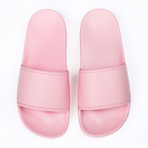 Pantoufles plates pour hommes et femmes, sandales en caoutchouc, chaussures de plage, de bain, de piscine, rose
