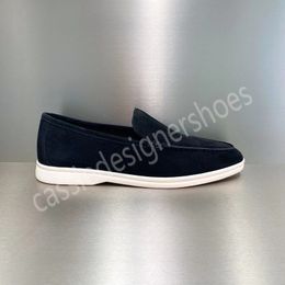 Pisos Bombas de color sólido Zapato Mujer Tacones de cuña Tacones de cuero genuino Mulas Resbalón de calidad superior en mocasines al aire libre Zapatos Tamaño 35-45 Diseñador Hombres Moda Primavera Zapatos de mulas