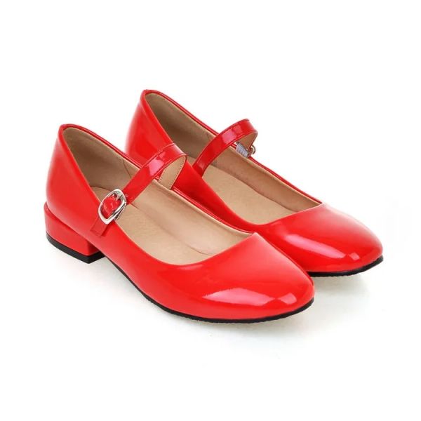 Flats Women Casual Flat Shoes Fashion Fashion Lady Sexy Red Ledon Round Spring Autumn Big Tize Calzado Hot Sale Size 3243 7401