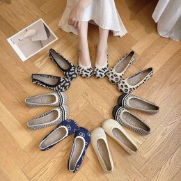 Appartements femmes tricotées chaussures plates zapatos de mujer mods d'automne ballerine femme décontractée