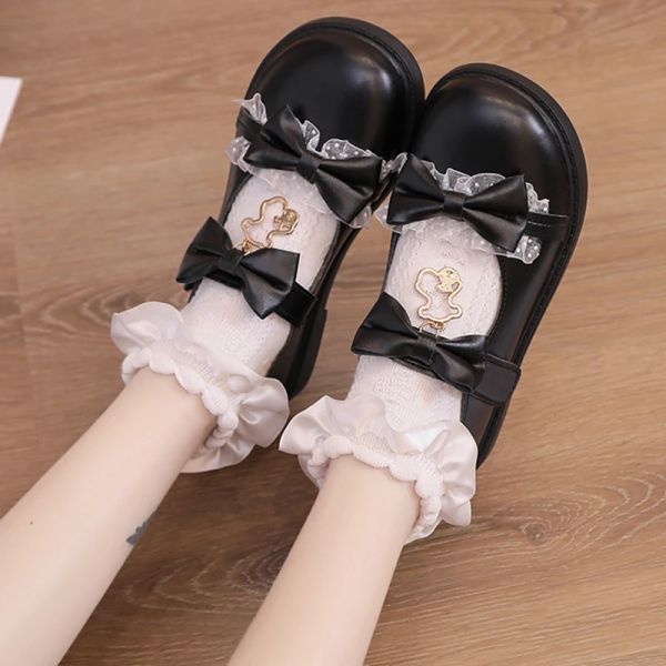 Flats Women Lolita Mary Jane Shoes New Retro Fashion Sweet Bow Casual Flats Sandalias Sandalias Hot Venta