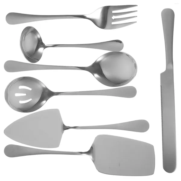 Conjuntos de cubiertos 1 juego de tenedor y cucharas para servir pasteles de acero inoxidable para bodas y fiestas