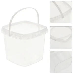 Ensembles de couverts 10 pcs Conteneurs de pop-corn en plastique Seau de thé au lait Petit stockage de fruits carrés PP