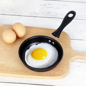 Ensembles de couverts 12cm Mini poêle à frire poignée anti-brûlure omelette oeuf compact fer antiadhésif pour la préparation du petit déjeuner