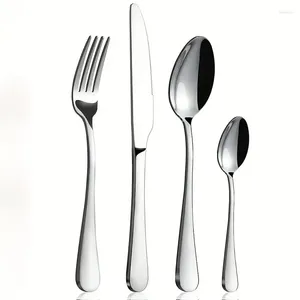 Conjuntos de talheres 16 pcs conjunto de talheres de aço inoxidável facas garfos colheres textura requintada talheres utensílio para casa e restaurante