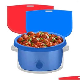 Besteksets 2-pack slowcookervoeringen Herbruikbare kwaliteit Sile kookzakken Clogk Potverdeler voor buiten Rustieke eettafelset Drop De Otlpm