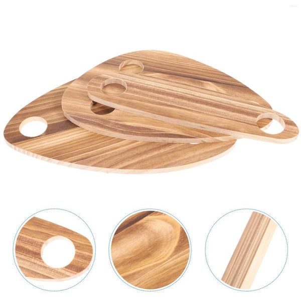 Conjuntos de cubiertos 3 PCS Bandejas de mesa para comer botella Topper Holder Picnic Tableros de servicio Sombrero Taza de madera