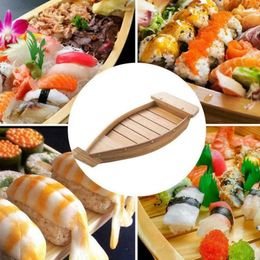 Conjuntos de talheres 37x15 3x7cm Cozinha Japonesa Sushi Barcos Ferramentas Madeira Artesanal Simples Navio Sashimi Pratos Frios Sortidos Talheres Bar194i