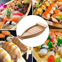 Conjuntos de cubiertos 37x15 3x7 cm Cocina japonesa Barcos de sushi Herramientas Madera Hecho a mano Barco simple Sashimi Surtido Platos fríos Vajilla Bar254e