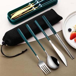 Flatware sets 4 stcs/set zwart gouden bestek set 304 roestvrij staal servies zilverwerk dinermessen vork lepel druppel