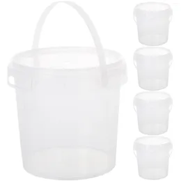 Ensembles de couverts 5 pièces seau à thé au lait récipient à crème glacée transparent en plastique pop-corn rond stockage de baril