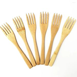 Ensembles de couverts 6 pièces couverts en bambou cuillère à mélanger couteau à pain quatre fourchettes