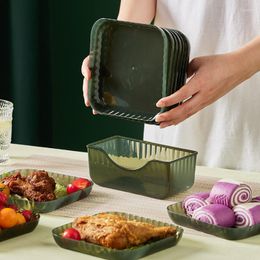 Flatware sets 8 pc's/ingesteld huishoudelijk bot spat milieuvriendelijke plastic fruit dessertplaat notencake lade keuken gereedschap accessoires