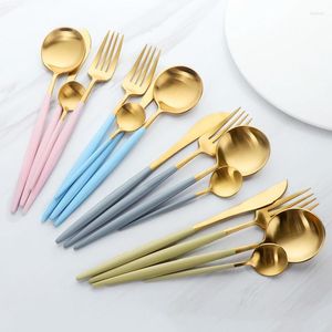 Conjuntos de cubiertos Buyer Star Gold Set de 48 piezas Cubiertos de alta calidad Servicio de vajilla de acero inoxidable 18/10 para 12 cuchillos Cuchara Tenedor
