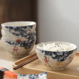Couverts de style japonais en céramique émaillée de neige, vaisselle de table, bol de riz, soupe, couleur à la main, personnalité créative, Dessert 231124