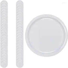 Juegos de cubiertos KL11602 Kingline Plato llano de melamina, 10" de diámetro x 0,76" de alto, blanco (caja de 48)