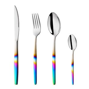 Flatware sets moderne set gouden metaal roestvrijstalen kit servies voor bestek western server feest cadeau mesflatware setsflatware sets