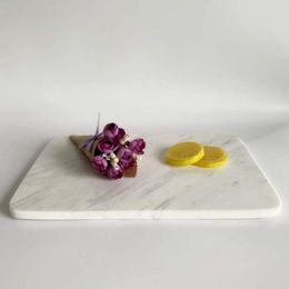 Flatware sets Natural Marble Tray Pastry Cheese Dessert Coffee Plate Plak voor werkbladen 30x20cm