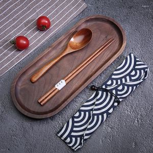 Flatware sets Portable Table Tare Utsil Travel Setlery Set Bevat Spoon Chopsticks Fork met Case for Outdoor Office